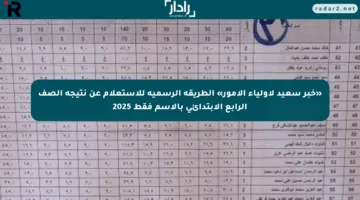«خبر سعيد لأولياء الأمور» الطريقة الرسمية للاستعلام عن نتيجة الصف الرابع الابتدائي بالاسم فقط 2025